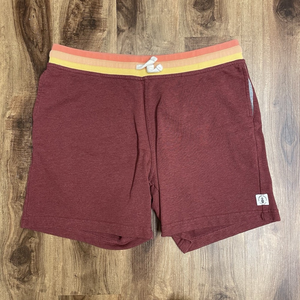 Chubbies Mens Lounge Shorts Size Large Red Sweat Shorts 7" Inseam Drawstring